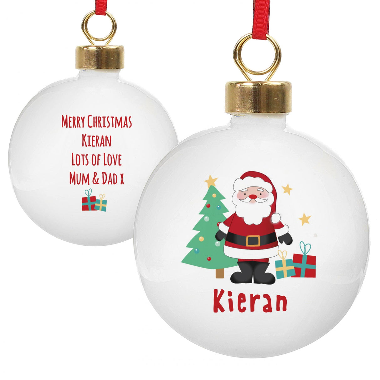 Personalised Santa Christmas Bauble: 3 - Christmas Baubles By Gift Moments