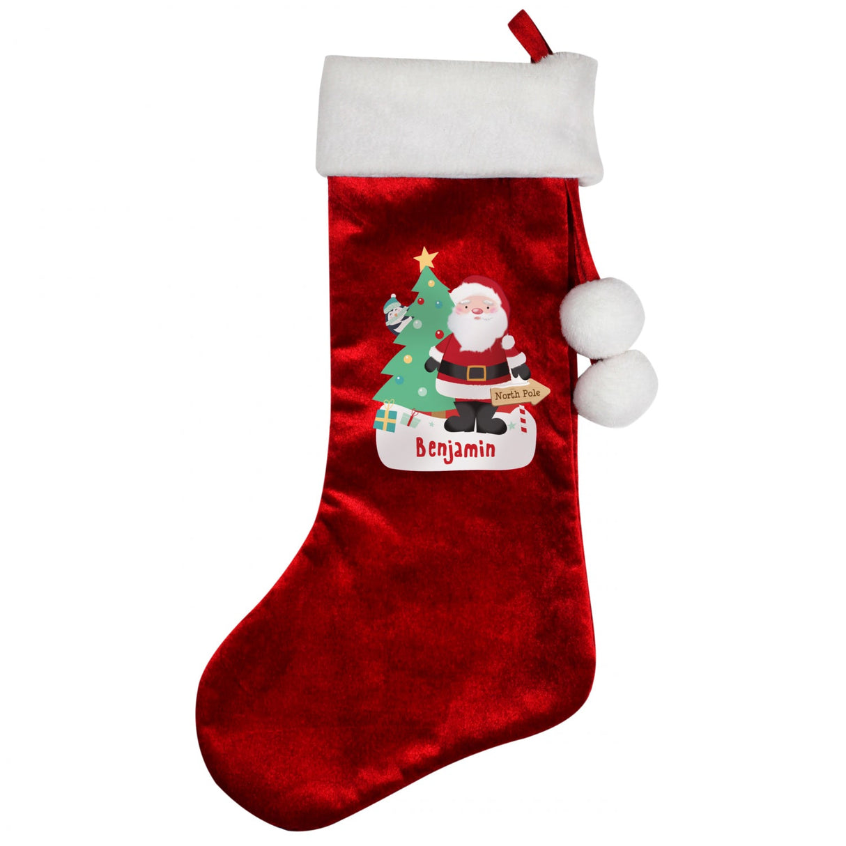 Personalised Velvet Santa Christmas Stocking: 3 - Christmas Stockings By Gift Moments