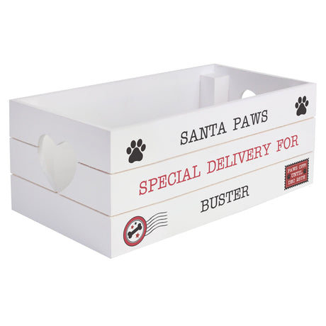 Personalised Santa Paws Wooden Storage Crate: 4 - Storage By Gift Moments