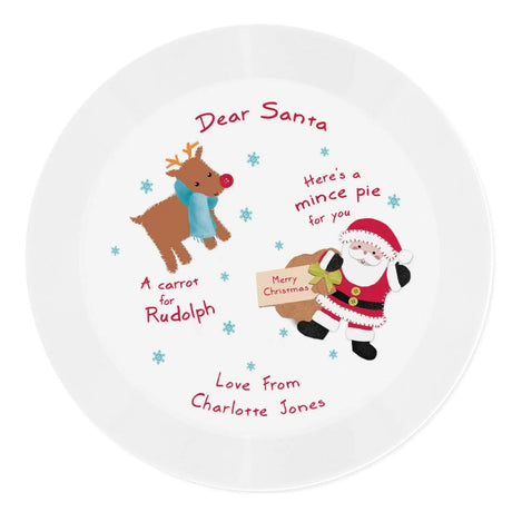 Personalised Santa & Rudolph Mince Pie Plate: 3 - Christmas Decorations By Gift Moments