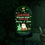 Personalised Solar Santa Stop Here Light: 3 - Solar Lights By Gift Moments