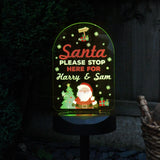 Personalised Solar Santa Stop Here Light: 8 - Solar Lights By Gift Moments