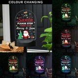 Personalised Solar Santa Stop Here Light: 4 - Solar Lights By Gift Moments