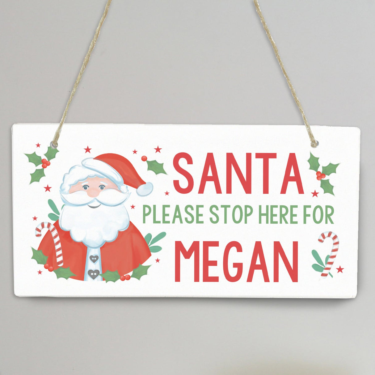 Personalised Santa Stop Here Wooden Sign: 2 - Signs & Plaques By Gift Moments