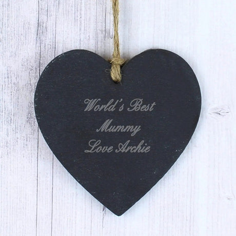 Personalised Engraved Slate Heart Decoration: 1 - Decorations By Gift Moments