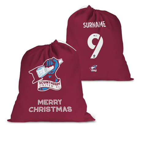 Personalised Scunthorpe United FC Santa Sack: 1 - Christmas By Scunthorpe United