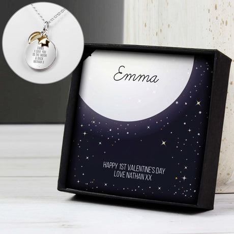 Personalised Moon and Stars Disc Necklace: 3 - Necklaces By Gift Moments