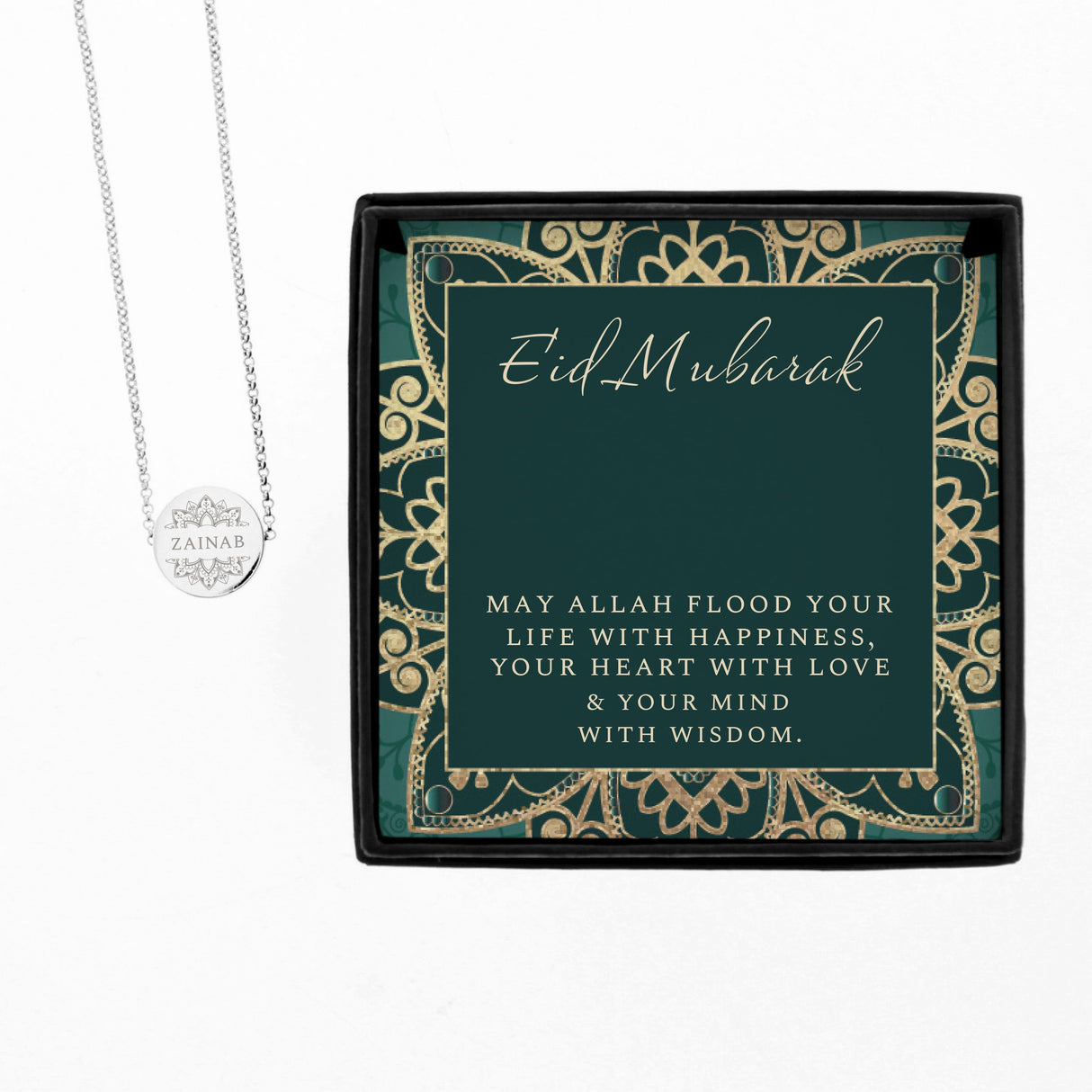 Personalised Ramadan Disc Necklace with Gift Box: 5 - Necklaces By Gift Moments