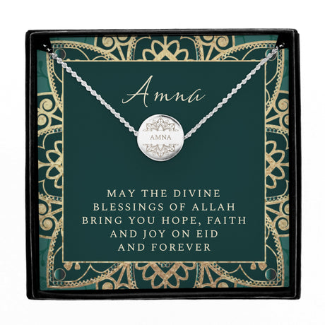 Personalised Ramadan Disc Necklace with Gift Box: 4 - Necklaces By Gift Moments