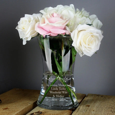 Personalised Sentiments Glass Vase: 1 - Vases By Gift Moments