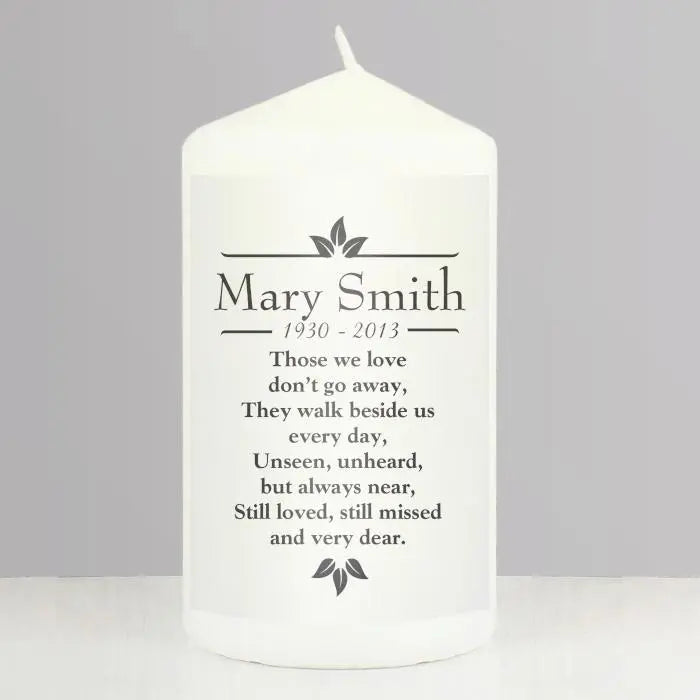 Personalised ’Those We Love’ Pillar Candle: 2 - Candles By Gift Moments