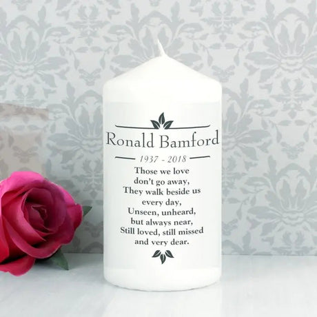 Personalised ’Those We Love’ Pillar Candle: 1 - Candles By Gift Moments