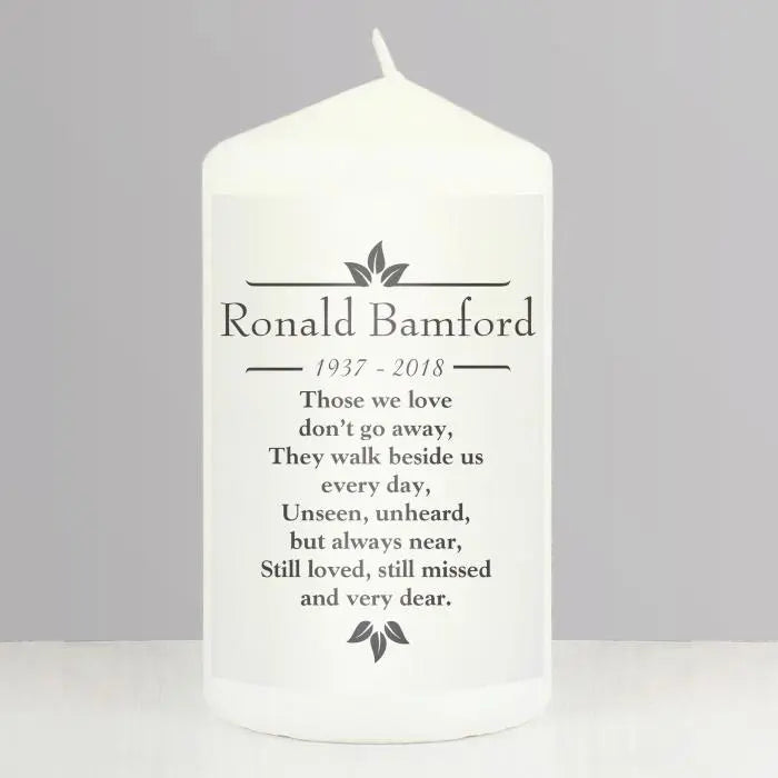 Personalised ’Those We Love’ Pillar Candle: 4 - Candles By Gift Moments