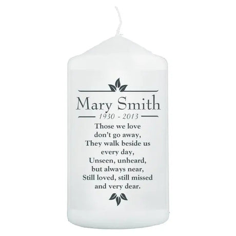 Personalised ’Those We Love’ Pillar Candle: 3 - Candles By Gift Moments