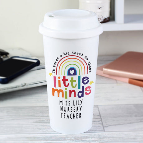 Personalised Teacher Travel Mug - Big Heart Design: 2 - Travel Mugs By Gift Moments