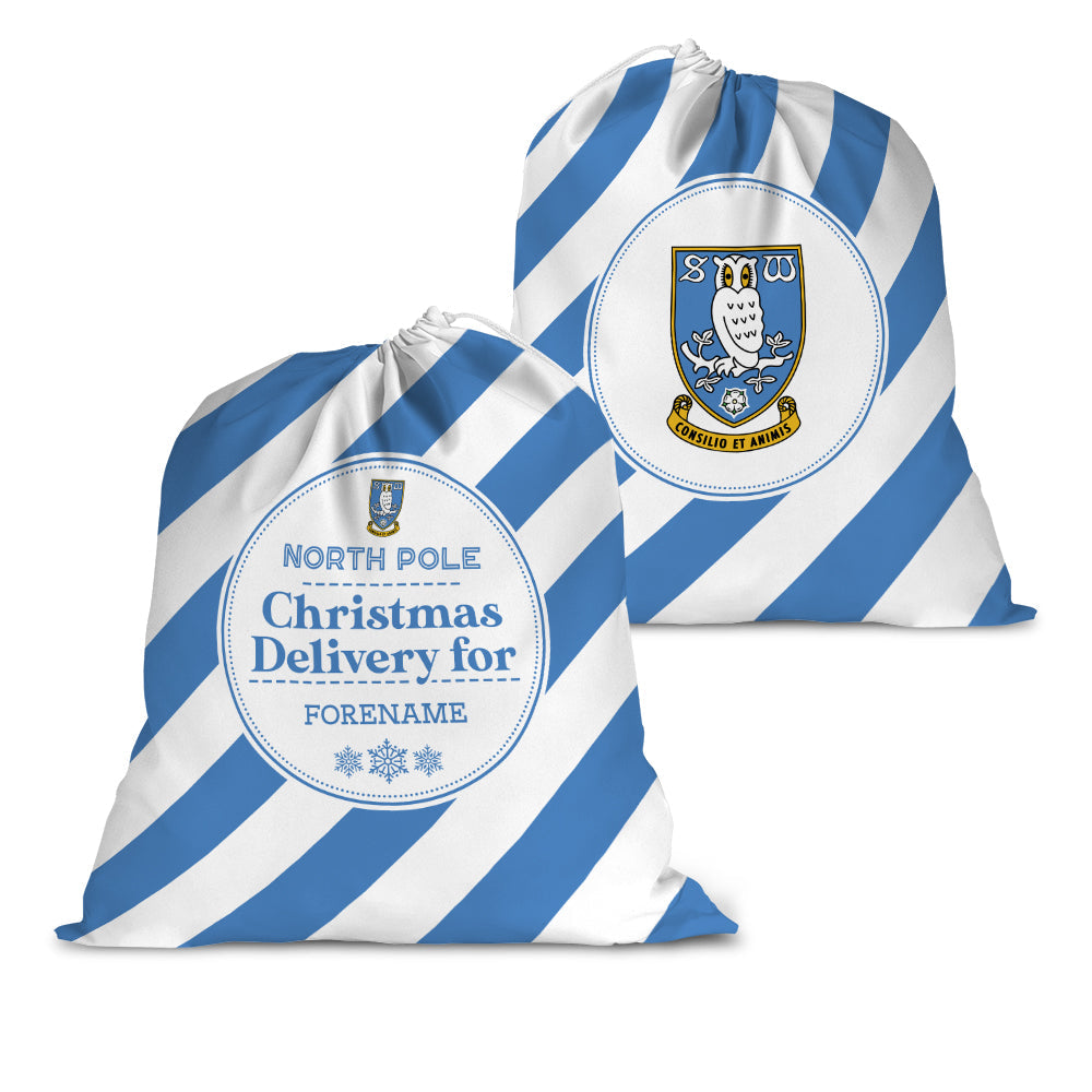 Personalised Sheffield Wednesday FC Christmas Sack: 1 - Christmas By Sheffield Wednesday