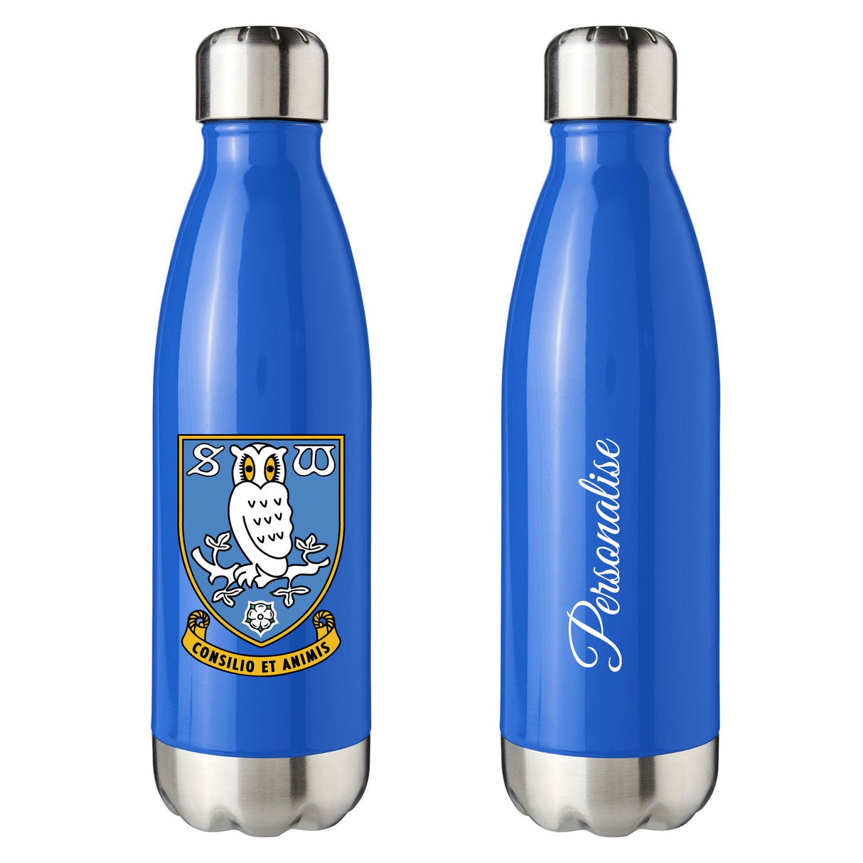 Personalised Sheffield Wednesday FC Blue Insulated Bottle: 1 - Water Bottles By Sheffield Wednesday