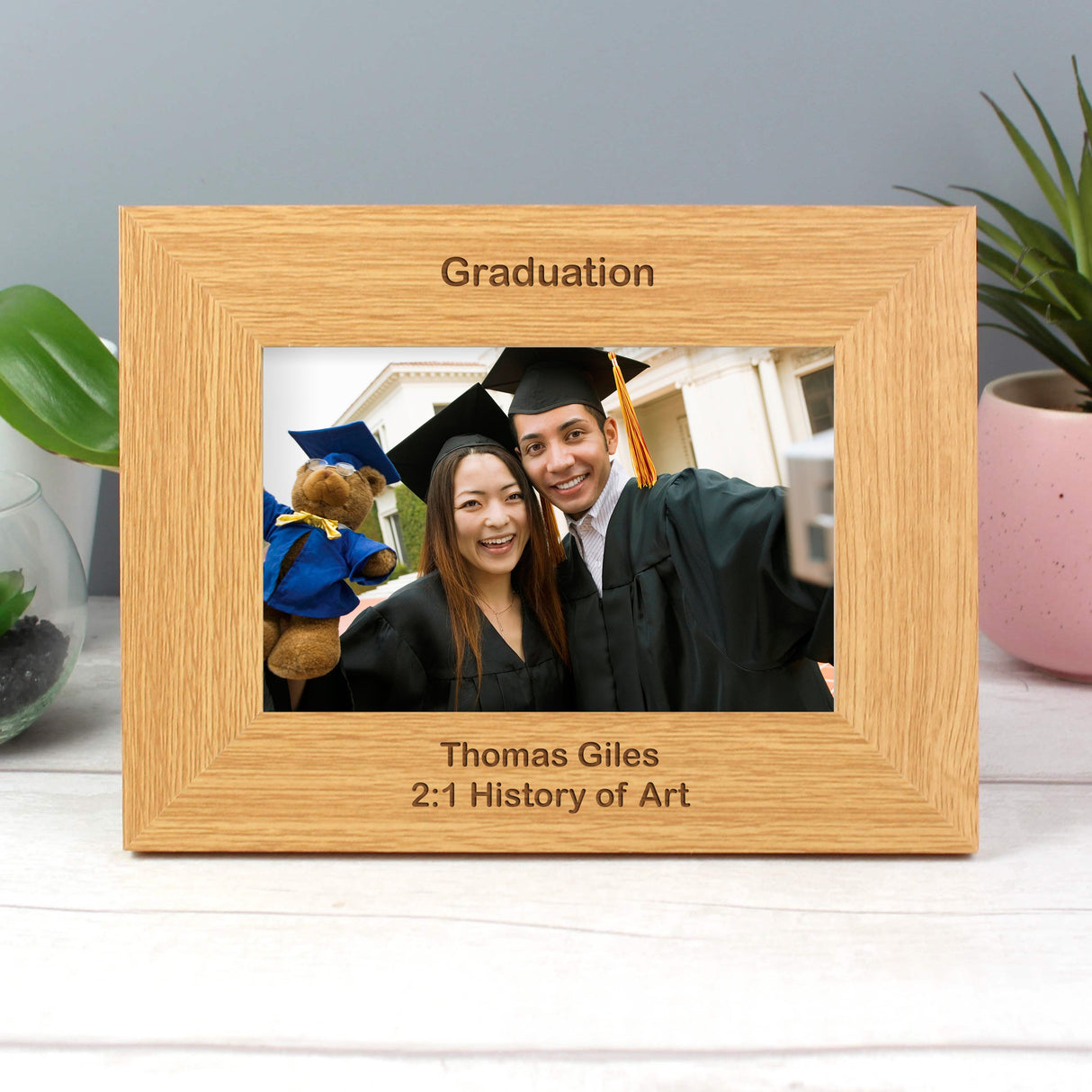 Personalised Oak Finish 6x4 Photo Frame: 4 - Photo Frames By Gift Moments