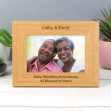 Personalised Oak Finish 6x4 Photo Frame: 6 - Photo Frames By Gift Moments