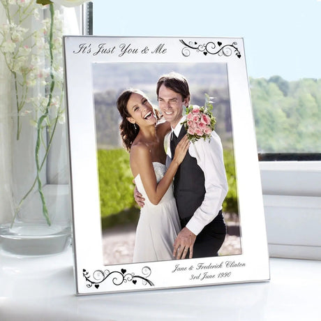 Personalised Silver Black Swirl Photo Frame: 1 - Photo Frames By Gift Moments