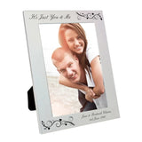 Personalised Silver Black Swirl Photo Frame: 2 - Photo Frames By Gift Moments