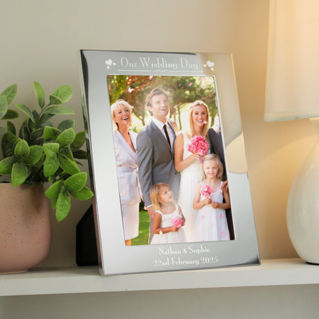 Personalised Silver Wedding Day Photo Frame: 2 - Photo Frames By Gift Moments