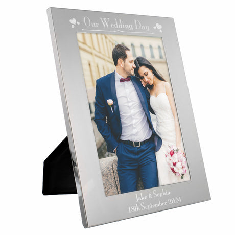 Personalised Silver Wedding Day Photo Frame: 5 - Photo Frames By Gift Moments