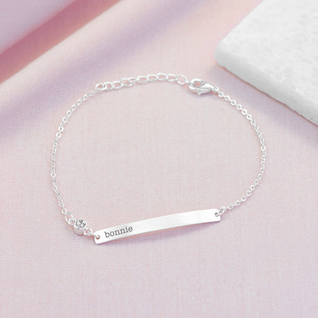 Personalised Silver Birthstone Swarovski Crystal Bracelet April - Bracelets at Gift Moments