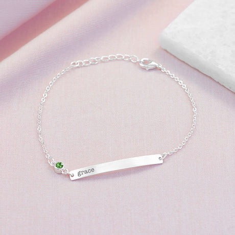 Personalised Silver Birthstone Swarovski Crystal Bracelet August - Bracelets at Gift Moments