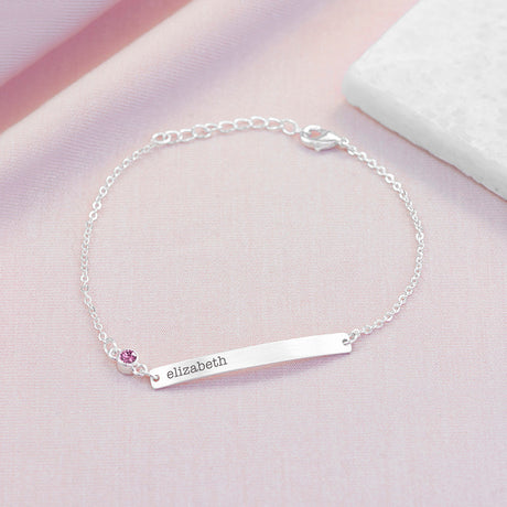 Personalised Silver Birthstone Swarovski Crystal Bracelet June - Bracelets at Gift Moments