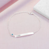 Personalised Silver Birthstone Swarovski Bracelet: 3 - March - Bracelets By Gift Moments