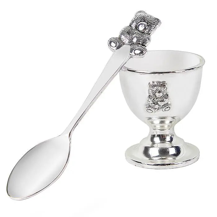 Personalised Silver Egg Cup and Spoon Set: 7 - Egg Cups By Gift Moments