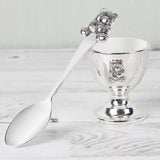 Personalised Silver Egg Cup and Spoon Set: 4 - Egg Cups By Gift Moments