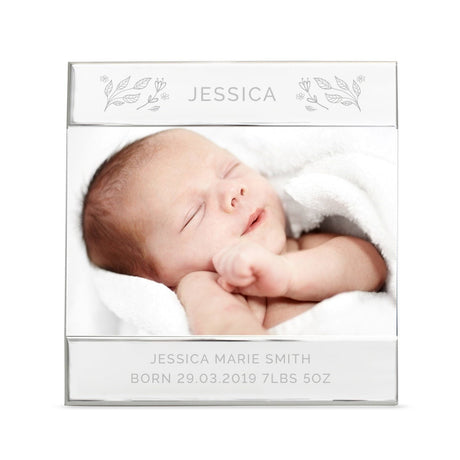 Personalised Silver Floral Photo Frame 6x4: 4 - Photo Frames By Gift Moments