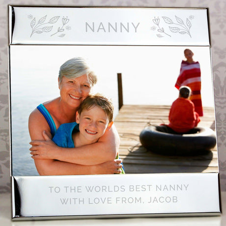 Personalised Silver Floral Photo Frame 6x4: 2 - Photo Frames By Gift Moments