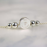 Personalised Silver Flower Disc Bracelet: 3 - Bracelets By Gift Moments