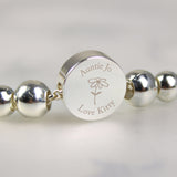 Personalised Silver Flower Disc Bracelet: 1 - Bracelets By Gift Moments