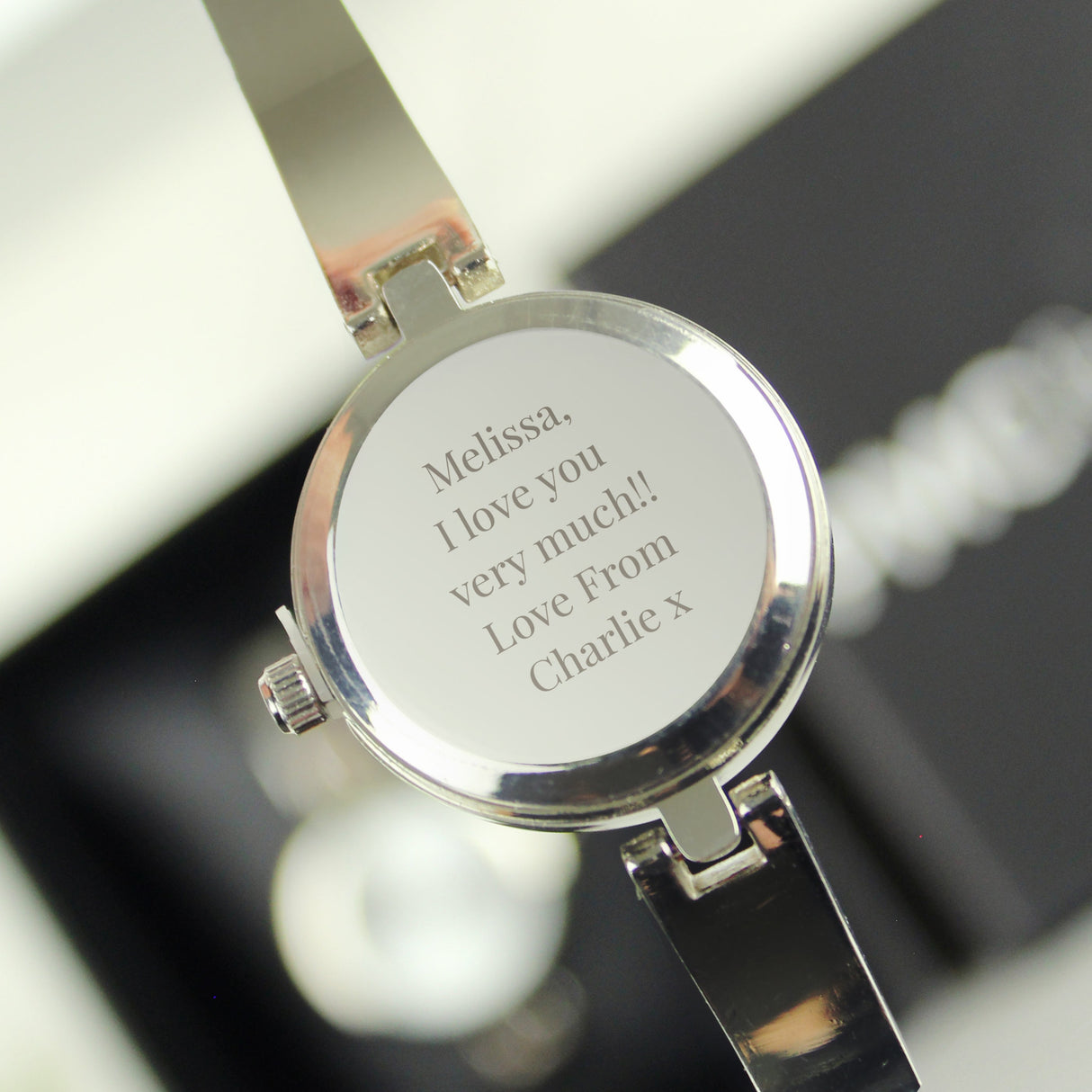 Personalised Silver Ladies Watch with Slider Clasp: 4 - Watches By Gift Moments