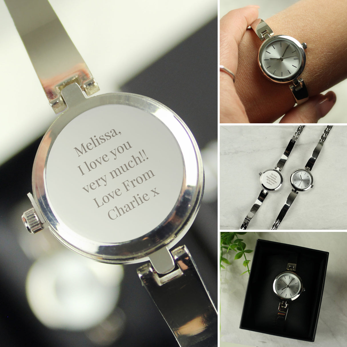 Personalised Silver Ladies Watch with Slider Clasp: 3 - Watches By Gift Moments