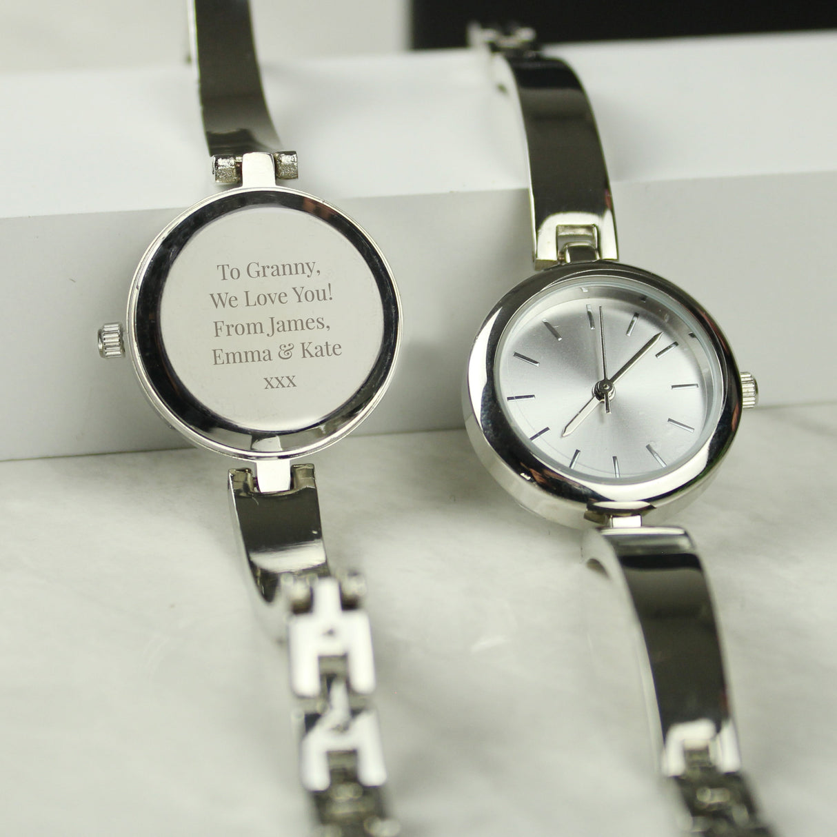 Personalised Silver Ladies Watch with Slider Clasp: 2 - Watches By Gift Moments