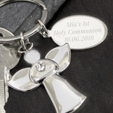 Personalised Silver Plated Angel Keyring: 3 - Keyrings By Gift Moments