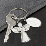 Personalised Silver Plated Angel Keyring: 1 - Keyrings By Gift Moments