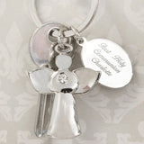 Personalised Silver Plated Angel Keyring: 2 - Keyrings By Gift Moments