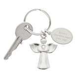 Personalised Silver Plated Angel Keyring: 2 - Keyrings By Gift Moments