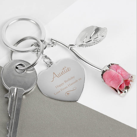 Personalised Silver Plated Heart Keyring: 2 - Keyrings By Gift Moments