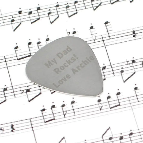 Personalised Silver Plectrum: 3 - Keepsakes By Gift Moments