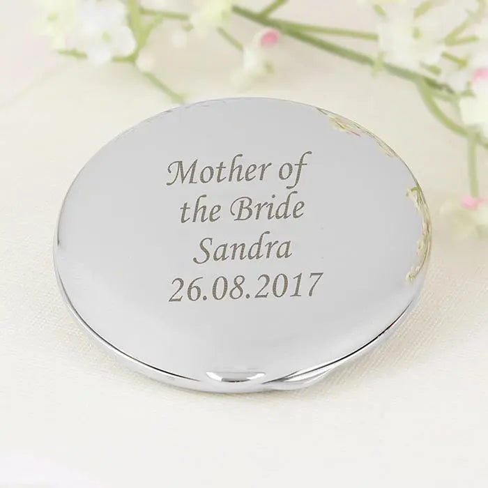 Engraved Silver Round Compact Mirror: 5 - Compact Mirrors By Gift Moments