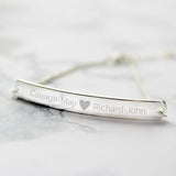 Personalised Heart Bar Bracelet in Silver Tone: 1 - Bracelets By Gift Moments