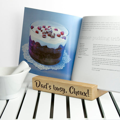 Personalised Welsh Ash Recipe Book Holder: 1 - Handwriting - Tech Accessories By Gift Moments