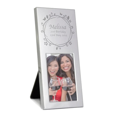 Personalised Silver Butterfly Swirl Photo Frame: 2 - Photo Frames By Gift Moments